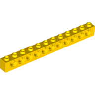 Lego kostka s otvory (kostička s dírami) 1x12, žlutá (389524, 6262393)